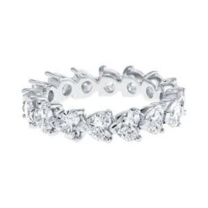 ❤Lovely Diamonds Sweet Zircon Silver Heart Eternity Rings for Women, MARR9139